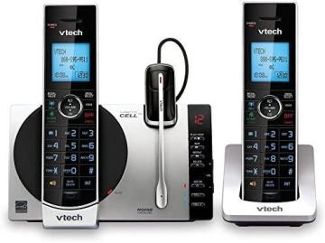VTech Connect to Cell DS6771-3 DECT 6.0 Cordless Phone - Black, Silver