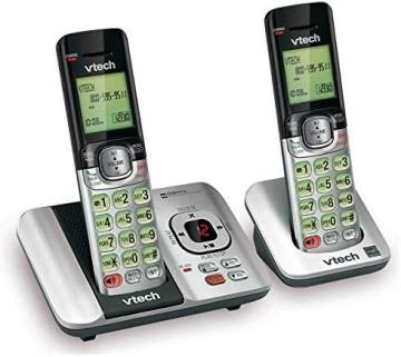 VTech CS6529-2 DECT 6.0 Phone Answering System 2 Cordless Handsets, Silver/Black