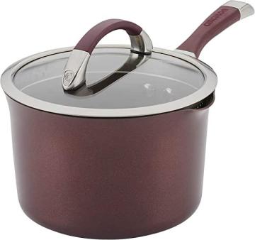 Circulon Symmetry Hard Anodized Nonstick Sauce Pan/Saucepan with Straining and Lid