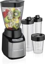Hamilton Beach Stay or Go Blender with 32oz Jar, 8oz Grinder for Nuts & Spices, Black and Silver