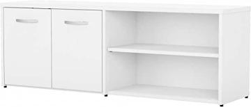 Bush Business Furniture Studio C Low Storage Cabinet with Doors and Shelves, White