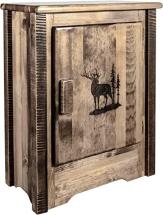 Montana Woodworks Homestead Collection Accent Cabinet, Elk Design, Stain & Clear Lacquer Finish