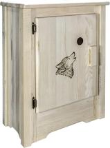 Montana Woodworks Homestead Collection Accent Cabinet with Laser Engraved Wolf Design