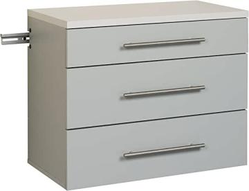 Prepac HangUps 3-Drawer Base Storage Cabinet, Light Gray