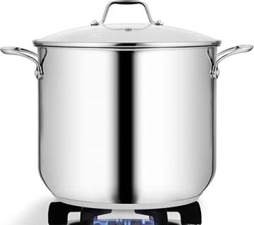 NutriChef NCSP20 19-Quart Stainless Steel Stock Pot - 18/8 Food Grade