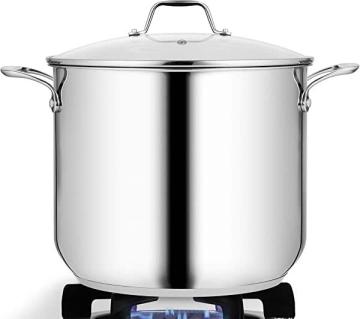 NutriChef NCSP16 15-Quart Stainless Steel Stock Pot - 18/8 Food Grade