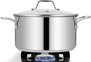 NutriChef NCSP8 8 Quart Stainless Steel Cookware Stockpot - Heavy Duty