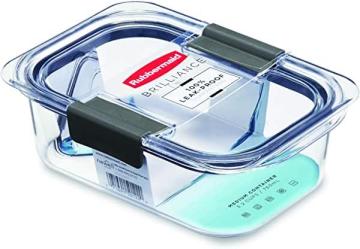Rubbermaid Brilliance Food Storage Container, Medium, 3.2 Cup, Clear, 2-Pack