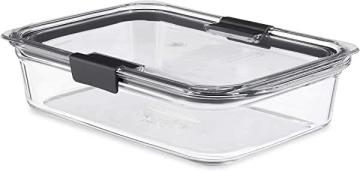 Rubbermaid Brilliance Glass Storage 8-Cup Food Container with Lid, 1-Pack, Clear