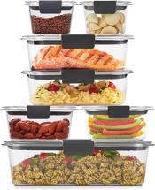 Rubbermaid 14-Piece Brilliance Food Storage Containers, Clear/Grey