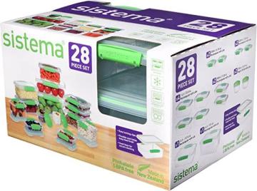 Sistema KLIP IT Accents Collection Food Storage Containers, Clear/Green, 28-Piece Set