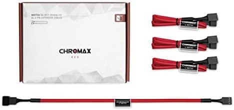 Noctua NA-SEC1 chromax.red, 3-Pin/4-Pin Extension Cables, 30cm, Red