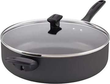 Farberware Nonstick Jumbo Cooker/Saute Pan with Helper Handle - 6 Quart, Black