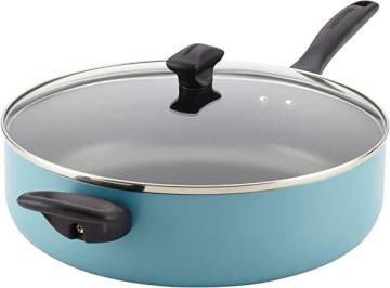 Farberware Nonstick Jumbo Cooker/Saute Pan with Helper Handle - 6 Quart, Blue