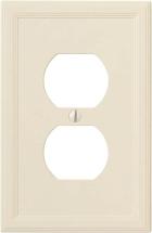 Questech Décor Single Duplex Insulated Electrical Outlet Cover Wall Plate, Almond