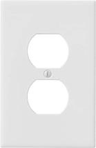 Questech Décor Single Duplex Electrical Outlet Cover Wall Plate, Bright White Matte