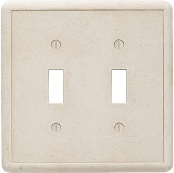Questech Décor Double Toggle Light Switch Cover, Sand
