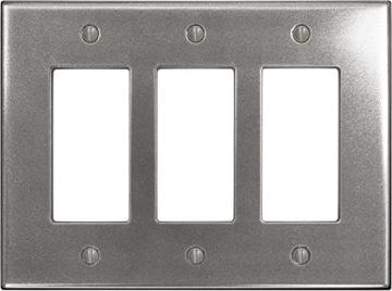 Questech Décor Triple Rocker Light Switch Cover, Brushed Nickel Finish