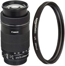 Canon EF-S 55-250mm F4-5.6 IS STM Lens with UV Protection Filter - 58 mm