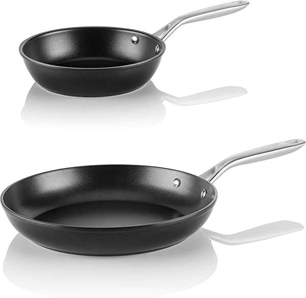 TECHEF Onyx Collection Nonstick Frying Pan Skillet Set, 8-inch and 10-inch