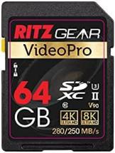 Ritz Gear 64GB High-Speed SDXC UHS-II SD Card