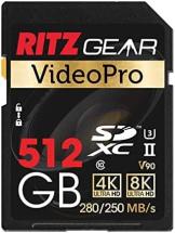 Ritz Gear 512GB High-Speed SDXC UHS-II SD Card