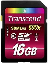 Transcend 16GB SDHC Class 10 UHS-1 Flash Memory Card, Blue
