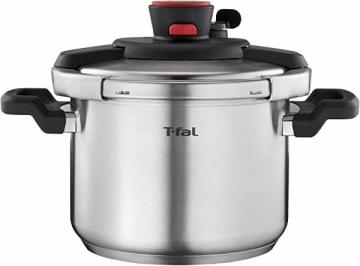 T-fal Clipso Stainless Steel Pressure Cooker 6.3 Quart Induction Cookware, Pots and Pans, Silver