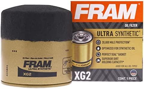 Fram Ultra Synthetic Automotive Replacement Oil Filter, XG2 with SureGrip