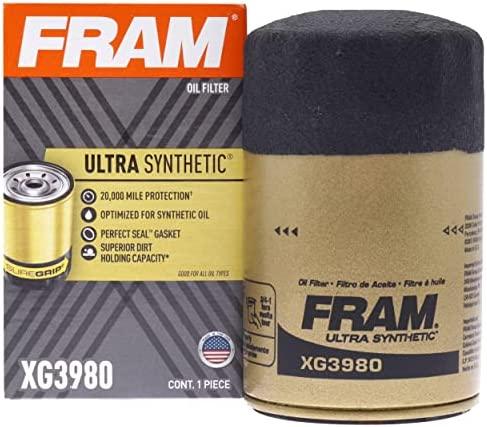 Fram Ultra Synthetic Automotive Replacement Oil Filter, XG3980 with SureGrip