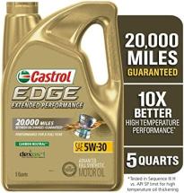 Castrol Edge Extended Performance 5W-20 Advanced Full Synthetic Motor Oil, 5 Quarts