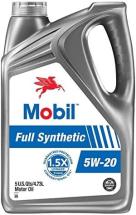 Mobil Full Synthetic Motor Oil 5W-20, 5 Quart