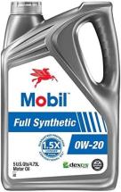 Mobil Full Synthetic Motor Oil 0W-20, 5 Quart