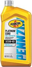 Pennzoil Platinum Euro Full Synthetic 5W-40 Motor Oil (1-Quart, Single)