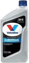 Valvoline European Vehicle Full Synthetic 5W-40 Motor Oil 1 Quart