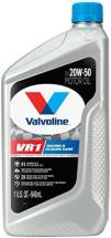 Valvoline VR1 Racing SAE 20W-50 High Performance High Zinc Motor Oil 1 QT