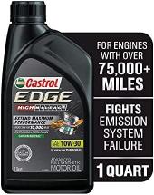 Castrol 06129 Edge High Mileage 10W-30 Advanced Full Synthetic Motor Oil, 1 Quart