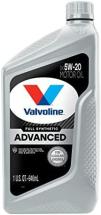 Valvoline Advanced Full Synthetic 5W-20 Motor Oil 1 Quart