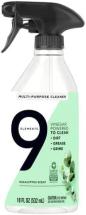 9 Elements All Purpose Cleaner, Eucalyptus Multi Surface Cleaning Vinegar Spray, 18 oz Bottle