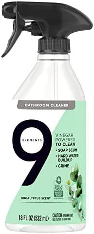 9 Elements Bathroom Cleaner, Eucalyptus Multi Surface Cleaning Vinegar Spray, 18 oz