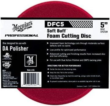 Meguiar's DFC5 Soft Buff DA (Dual Action) 5" Foam Cutting Disc, 1 Pack