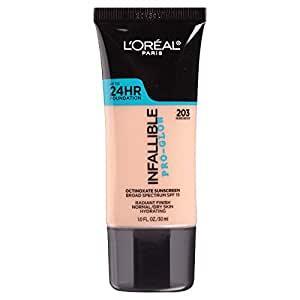 L'Oreal Paris Makeup Infallible Up to 24HR Pro-Glow Foundation, 203 Nude Beige, 1 fl; oz.