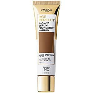 L'Oreal Paris Age Perfect Radiant Serum Foundation with SPF 50, Chestnut, 1 Ounce