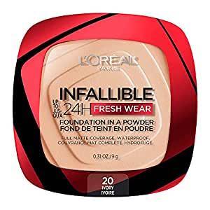 L'Oreal Paris Makeup Infallible Fresh Wear Foundation in a Powder, Waterproof, Ivory, 0.31 oz.