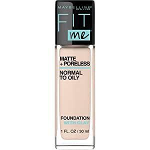 Maybelline New York Fit Me Matte + Poreless Liquid Oil-Free Foundation Makeup, Natural Ivory