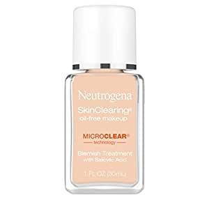 Neutrogena SkinClearing Oil-Free Acne and Blemish Fighting Liquid Foundation, 40 Nude, 1 fl. oz