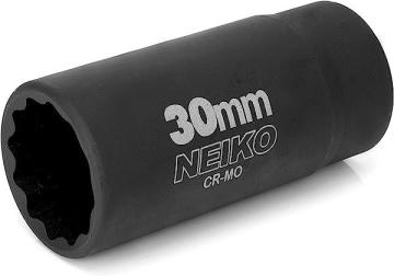 Neiko 02522A 30mm Socket, 1/2” Drive Deep Impact Socket, 12 Point, Axle Shaft Nut Remover