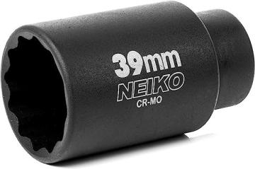 Neiko 02529A 39mm Socket, 1/2” Drive Deep Impact Socket, 12 Point, Axle Shaft Nut Remover