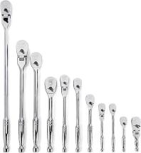 Apex GEARWRENCH 11 Piece 1/4", 3/8" & 1/2" Drive 84 Tooth Mixed Teardrop Ratchet Set