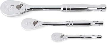 Apex GEARWRENCH 3 Piece 1/4", 3/8" & 1/2" Drive 84 Tooth Full Polish Teardrop Ratchet Set